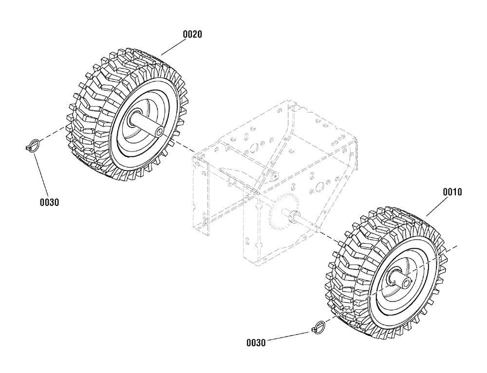 Wheels And Tires Group Diagram and Parts List for 1695814-LP25940-1332PE 2010 Briggs and Stratton Snow Blower